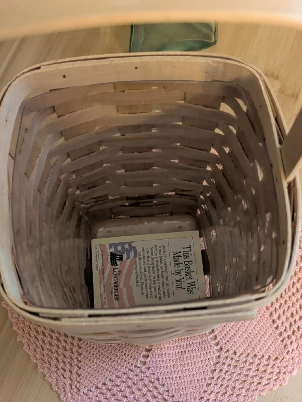 Longaberger Natural Woven Basket With Protector
